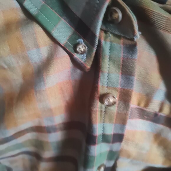 Viyella Shirt Men XL Cotton Wool Blend Plaid Check Shirt Made in Canada - Picture 5 of 11